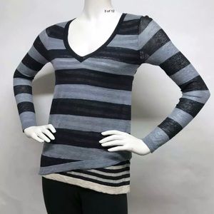 ISO - Autumn Cashmere Layered Striped Sweater